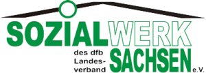 Das Logo in grünen und weißen Farbe vom Sozialwerk Sachsen.